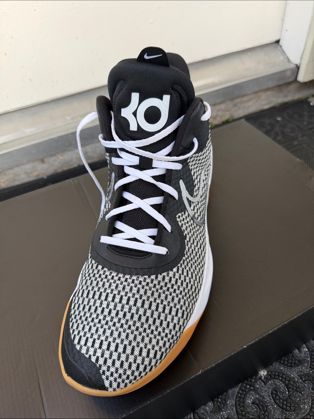 Nike KD Black White & Gum Athletic Basketball Shoes